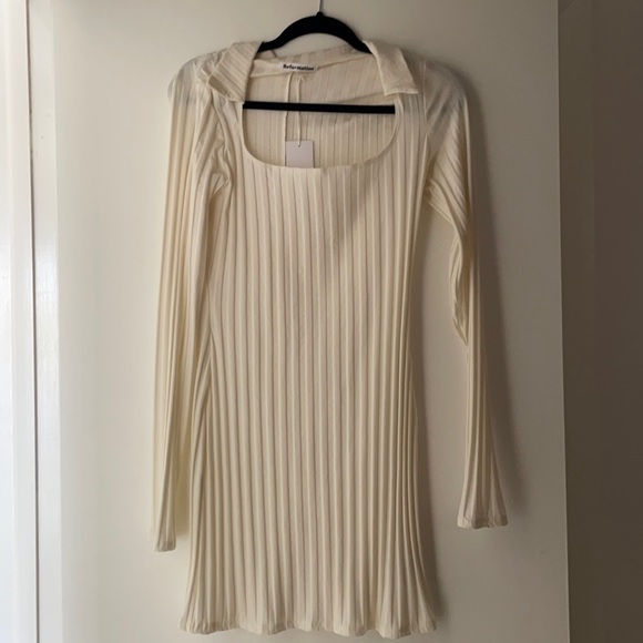 Reformation Vittoria Rib Long Sleeve Knit Dress - Picture 4 of 6